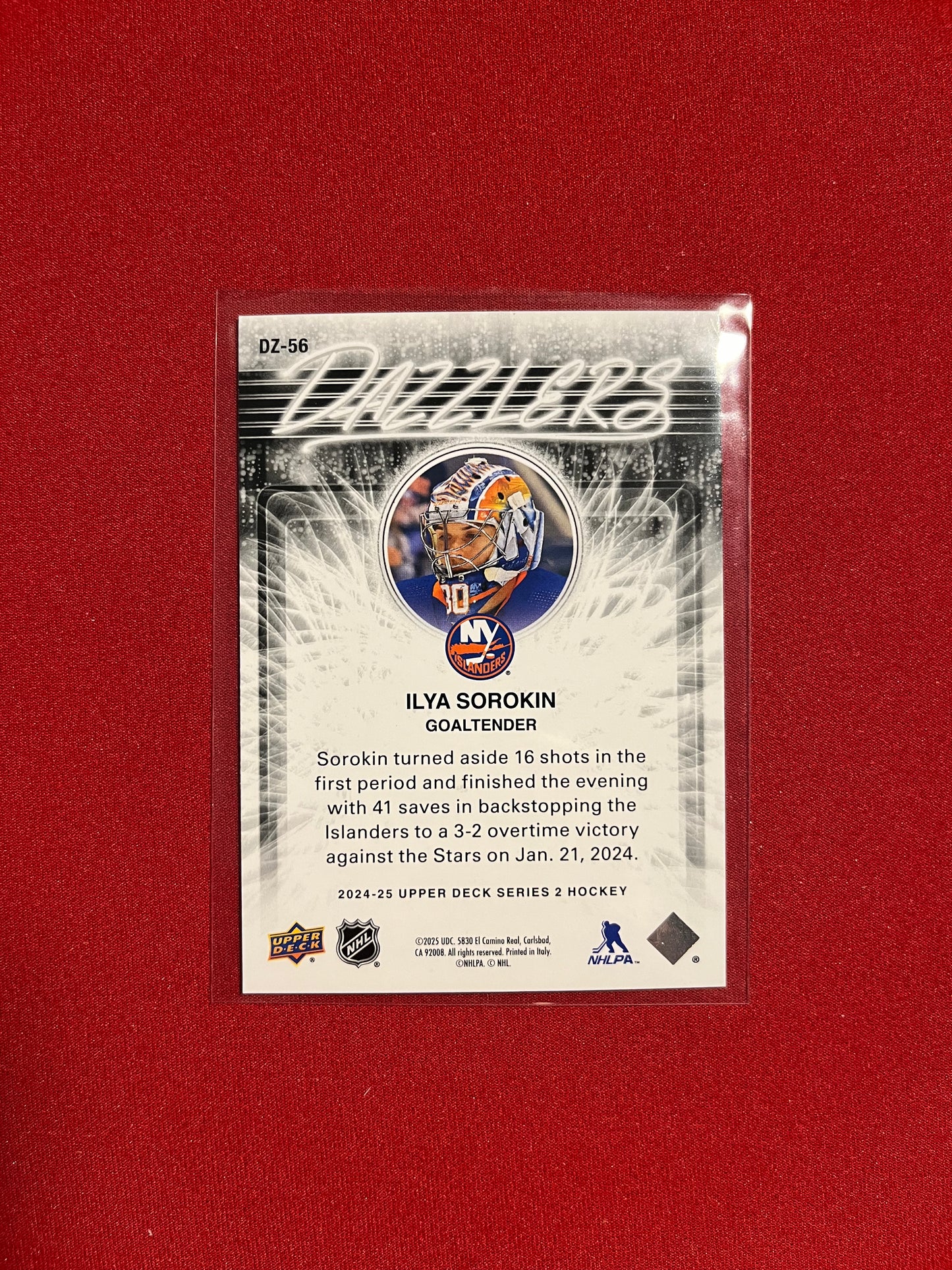 Moritz Seider #DZ-61 2024-25 Upper Deck Series 2 Dazzlers (Orange)