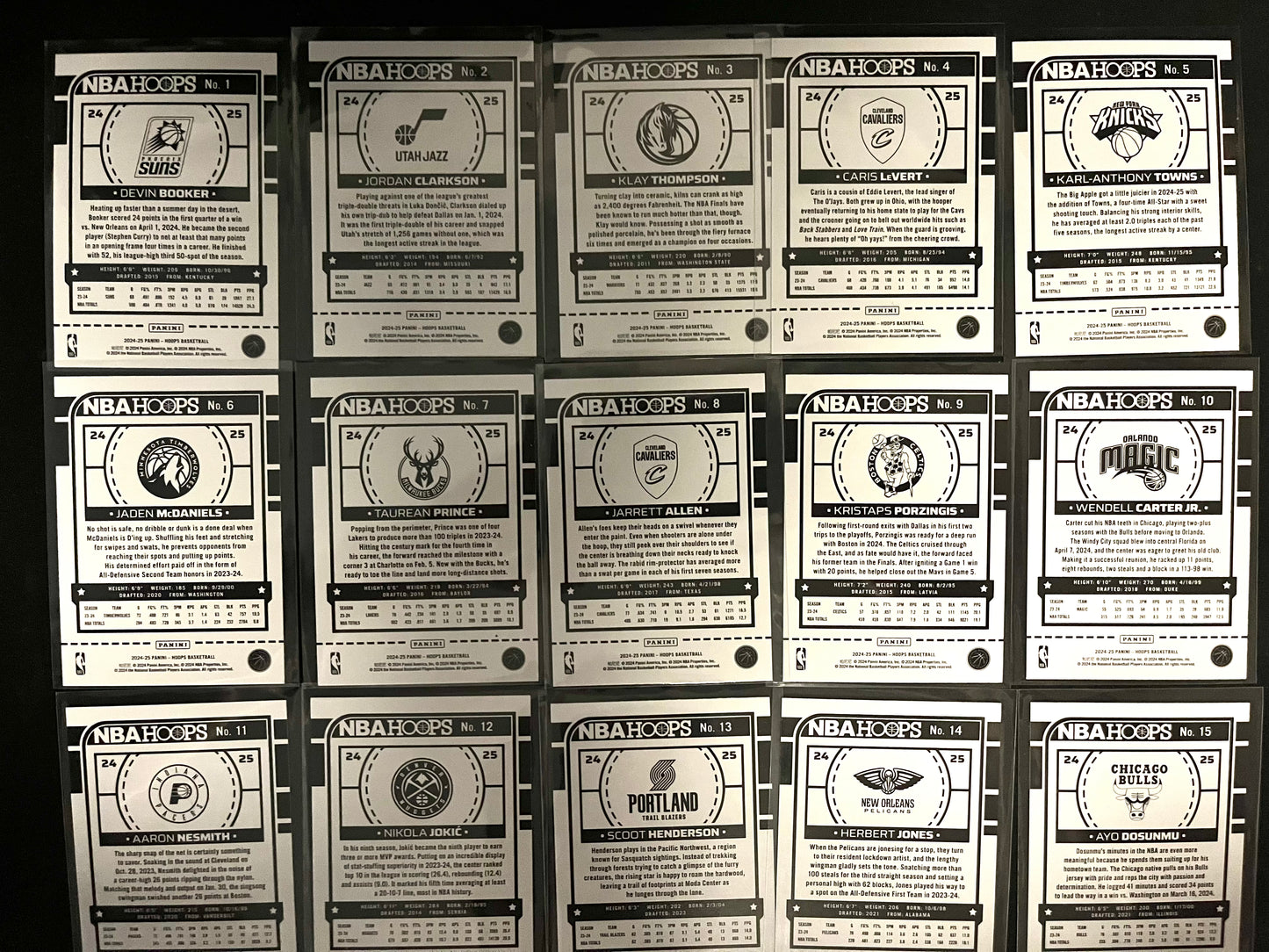 Panini NBA Hoops 2024-2025 Full Base Set (300 cards)