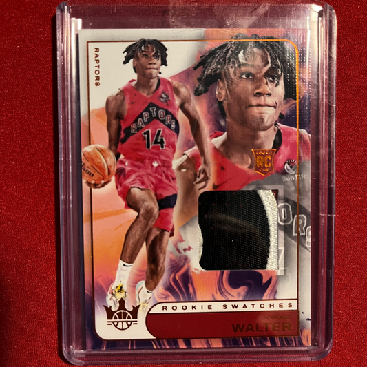 Ja'Kobe Walter #RJS-JKW 2024-25 Panini Court Kings Rookie Swatches (Amber) 25/49