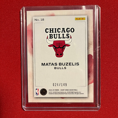 Matas Buzelis #18 2024-25 Panini Court Kings Water Color (Ruby) 26/149