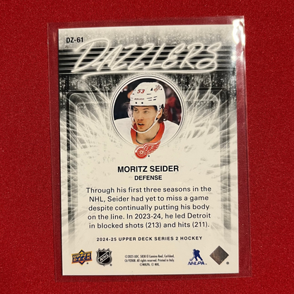 Moritz Seider #DZ-61 2024-25 Upper Deck Series 2 Dazzlers (Orange)