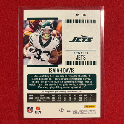 Isaiah Davis #176 2024 Panini Contenders Rookie Ticket Sticker Auto