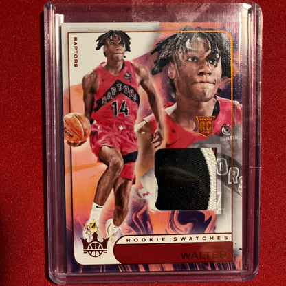 Ja'Kobe Walter #RJS-JKW 2024-25 Panini Court Kings Rookie Swatches (Amber) 25/49