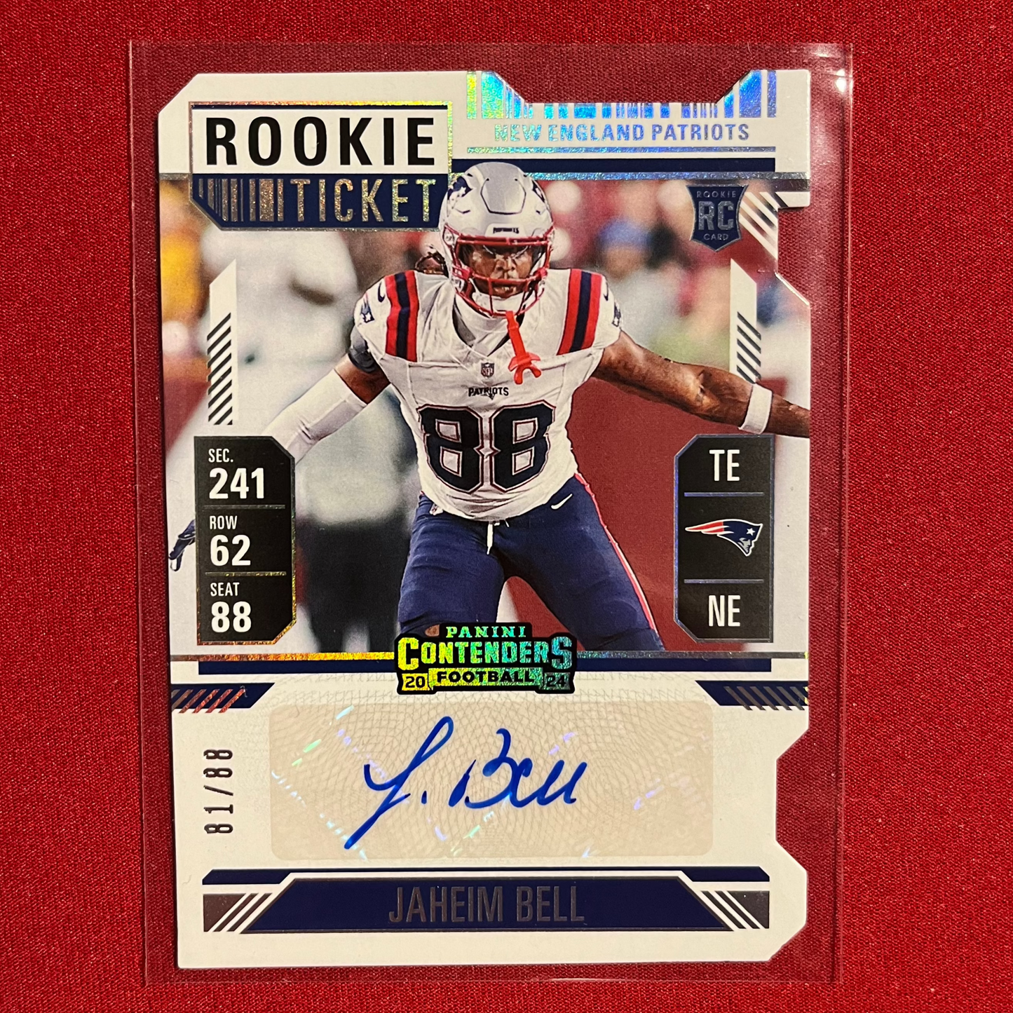 Jaheim Bell #154 2024 Panini Contenders Rookie Ticket (Die-cut) Sticker Auto 81/88