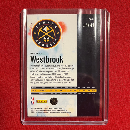 Russell Westbrook #7 2024-25 Panini Court Kings Violet 14/49