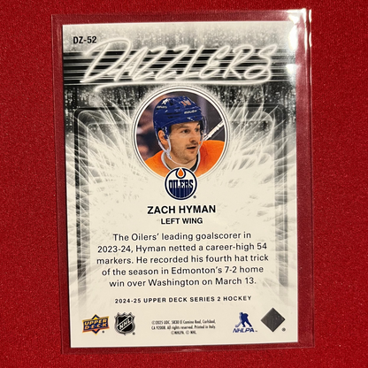 Zach Hyman #DZ-52 2024-25 Upper Deck Series 2 Dazzlers (Orange)